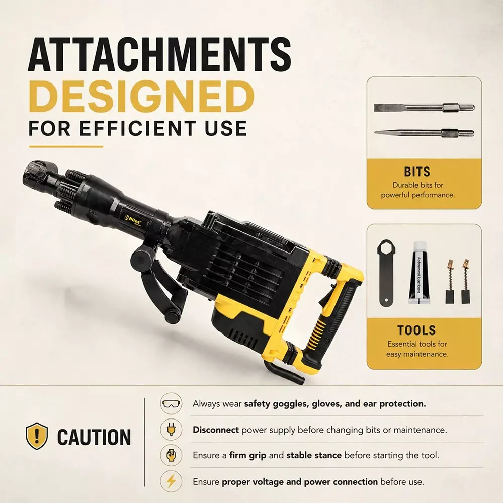 pilot-3000-w-24-kg-demolition-hammer-with-75-j-impact-energy-and-2200-rpm-impact-rate-pl-dh110-with-flat-point-chisels