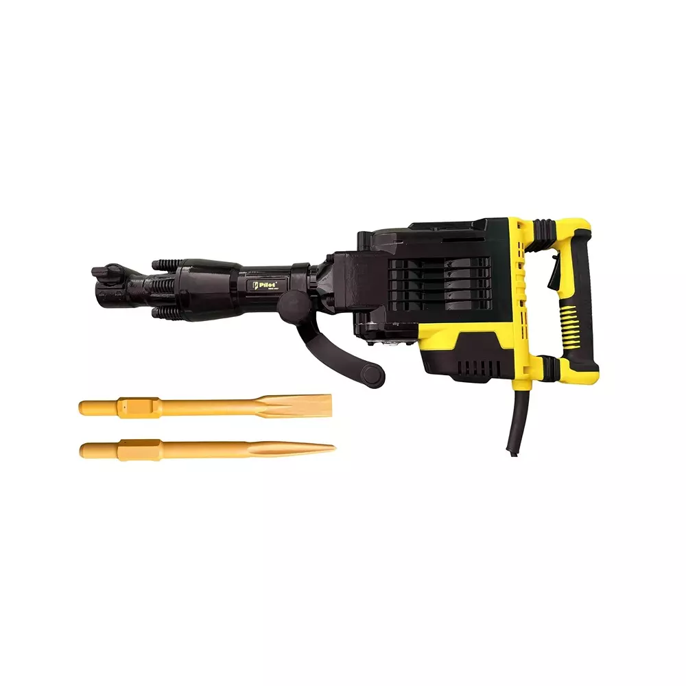 pilot-3000-w-24-kg-demolition-hammer-with-75-j-impact-energy-and-2200-rpm-impact-rate-pl-dh110-with-flat-point-chisels