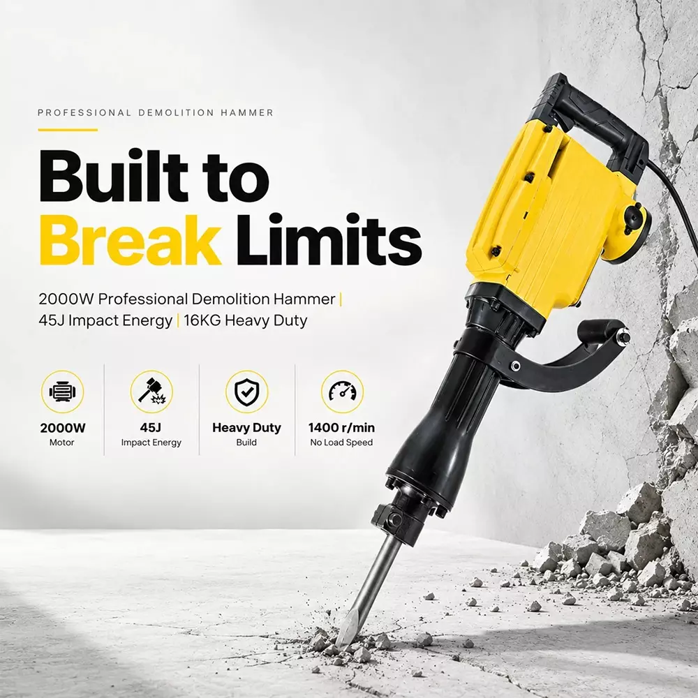 pilot-2000-w-16-kg-demolition-hammer-with-45-j-impact-energy-and-1400-rpm-impact-rate-pl-dh65-with-flat-point-chisels