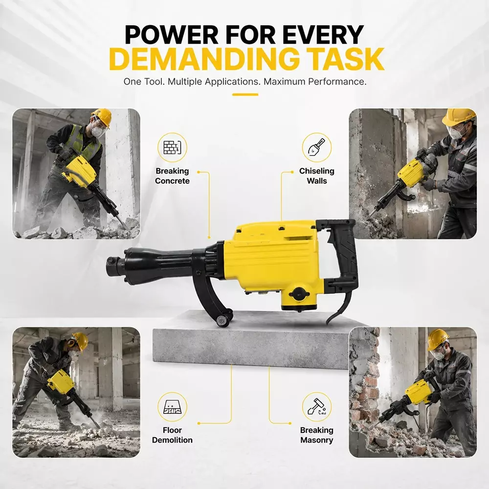 pilot-2000-w-16-kg-demolition-hammer-with-45-j-impact-energy-and-1400-rpm-impact-rate-pl-dh65-with-flat-point-chisels