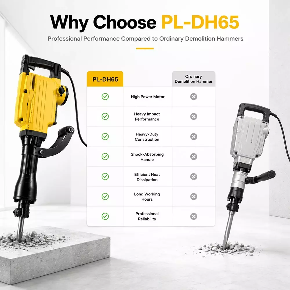 pilot-2000-w-16-kg-demolition-hammer-with-45-j-impact-energy-and-1400-rpm-impact-rate-pl-dh65-with-flat-point-chisels