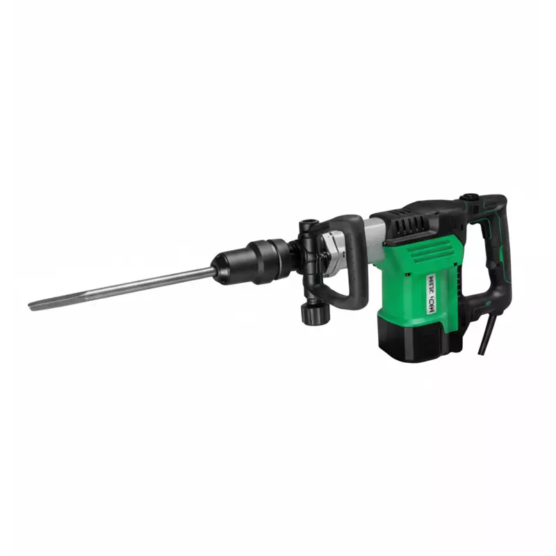 HITMIN SDS Max Concrete Demolition Hammer Machine Without Bit 1500 W Power 1000-2050 RPM Load Speed Green, Black, HMH60AS8