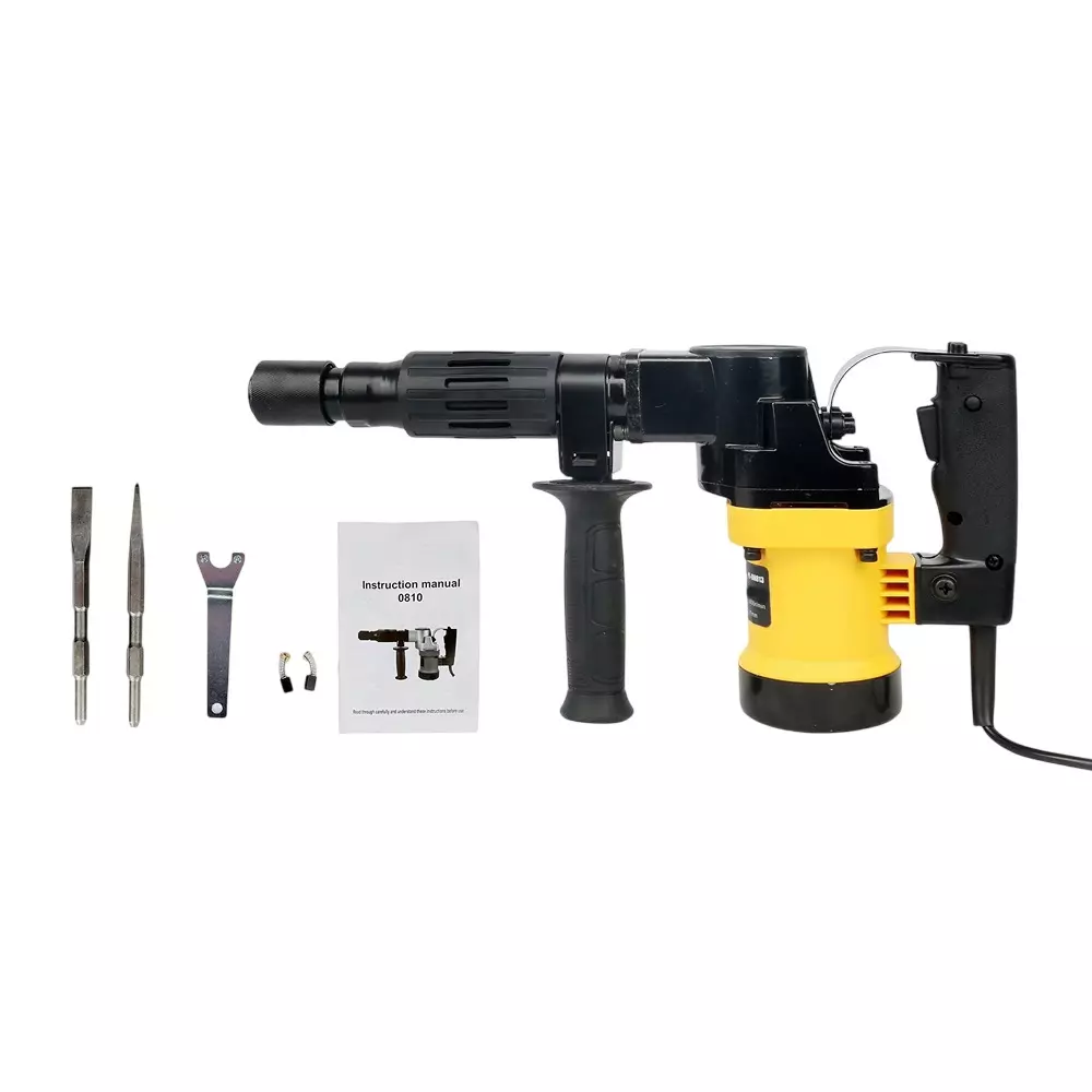 Pilot 1300 W, 5 Kg Demolition Hammer with 10 J Impact Energy and 3000 RPM Impact Rate, PL-DH810 (With Flat & Point Chisels)