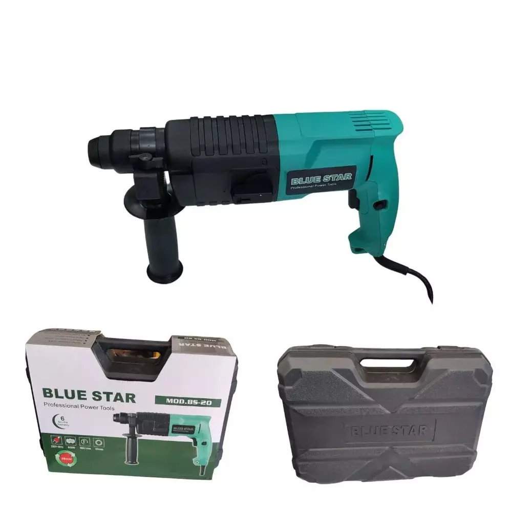 blue-star-850-w-rotary-hammer-drill-900-bpm-impact-rate-and-45-j-impact-energy-bs-20-with-3-drill-bits-1-handle