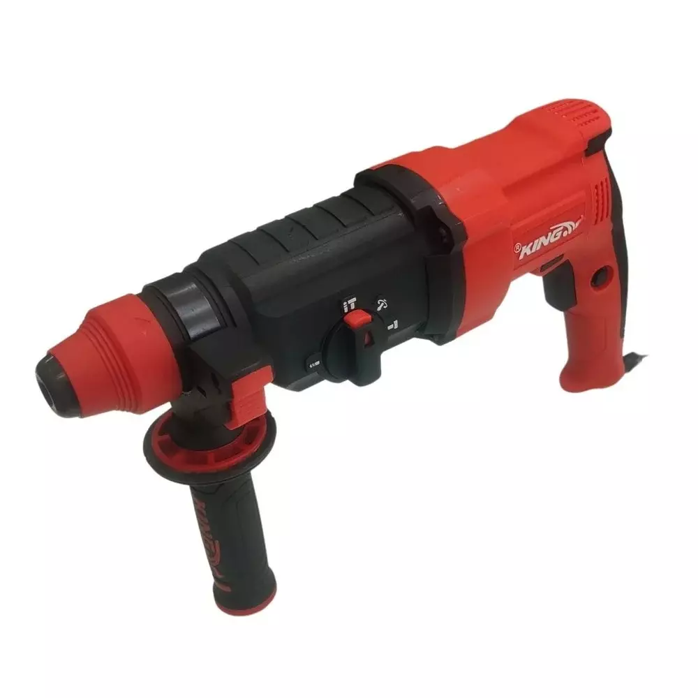 King 1000 W Rotary Hammer 26 mm Drilling Diameter and 6000 RPM No Load Speed, KP-309N (With 3 Drill Bits & 2 Chisels)