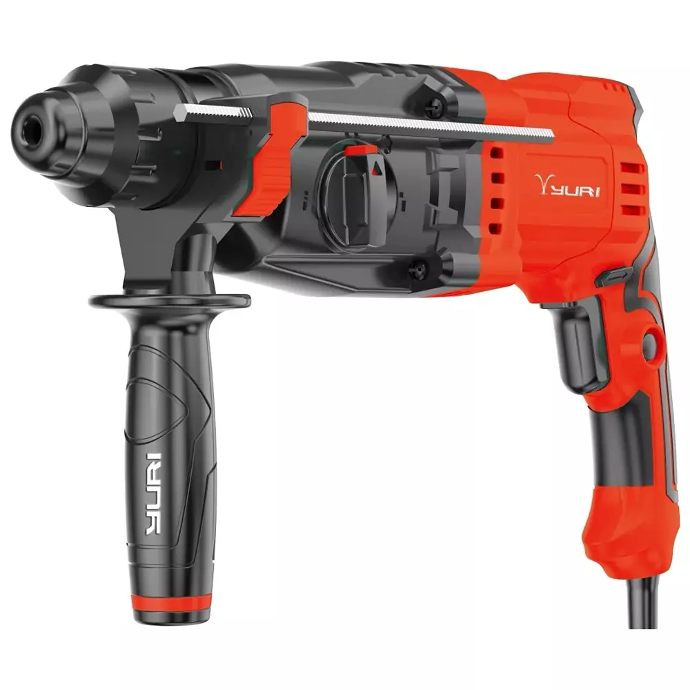 YURI Rotary Hammer 1600 W 220 V 26 mm Drilling Capacity Diameter, YR-RH1093 (Without Drill Bit)