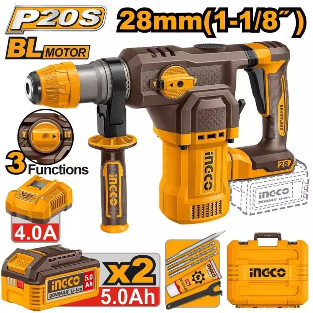 ingco-cordless-rotary-hammer-0-930-rpm-speed-0-4400-bpm-impact-rate-brushless-motor-crhli202862