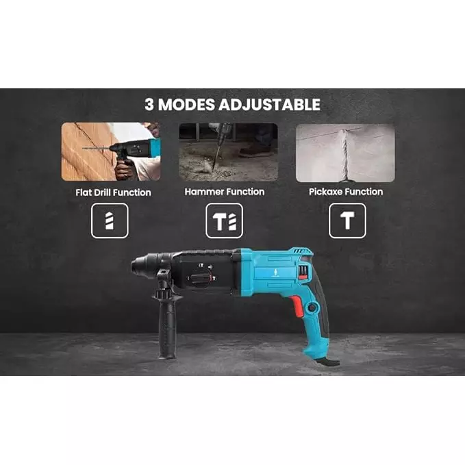 spear-1500-w-rotary-hammer-drill-26-mm-capacity-3-pcs-drill-bits-2-pcs-chisel-1-flat-1-pointed