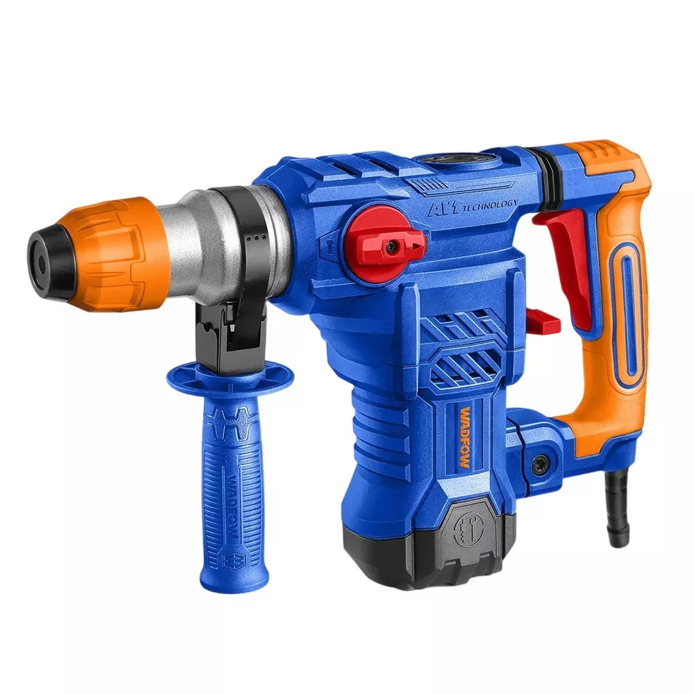 WADFOW Rotary Hammer 5.5 J Impact Energy 4500 BPM Impact Rate 1500 W Input Power 950 RPM No Load Speed SDS Plus Chuck System (With 3 Drills Bits 2 Chisels), WRH2D32