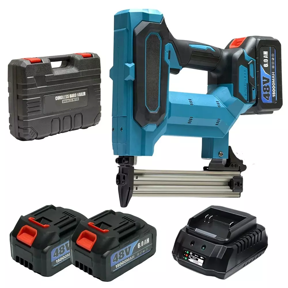 XLNT 48 V Cordless Brad Nail Gun 6.0 Ah Battery Capacity and 15, 20, 25, 30, 35 mm Nail Size, THCBN62 (With Battery & Charger)