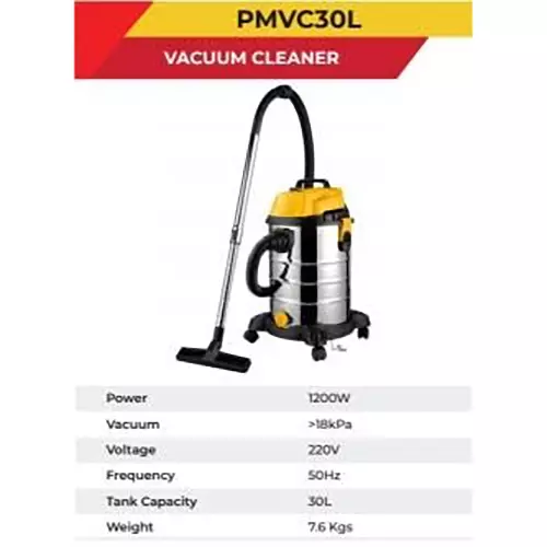 polymak-30-l-vacuum-cleaner-wet-dry-type-1200-w-power-and-18-kpa-vacuum-pressure-pmvc30l-with-accessories