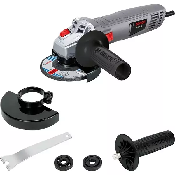 Bosch Angle Grinder 650 W, 12000 RPM No Load Speed and 100 mm Disc Diameter, WS 650 (Without Disc)
