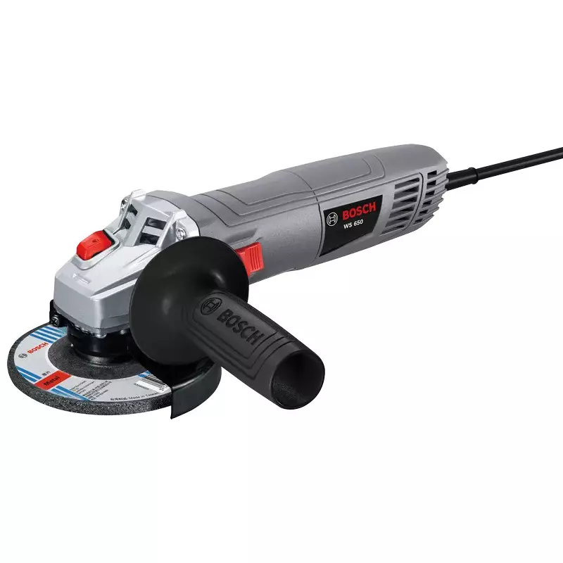 Bosch Angle Grinder 650 W, 12000 RPM No Load Speed and 100 mm Disc Diameter, WS 650 (Without Disc)