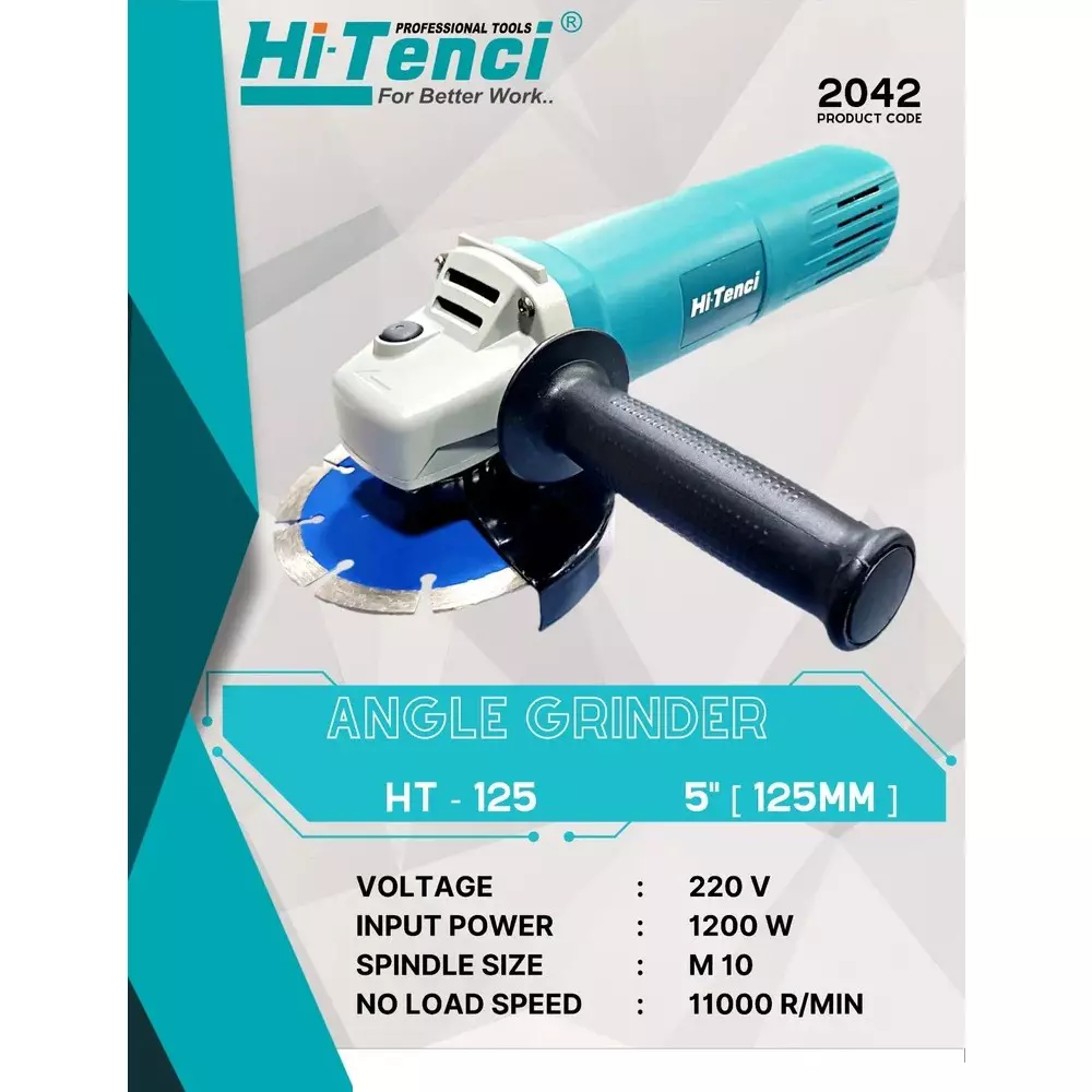 hi-tenci-1200-w-angle-grinder-with-11000-rpm-no-load-speed-and-5-inch-125-mm-wheel-size-ht--125-without-cutting-wheel
