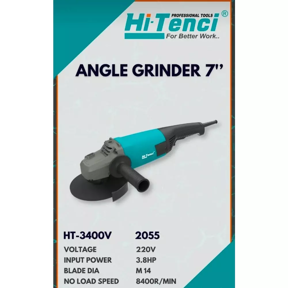 hi-tenci-38-hp-angle-grinder-with-8400-rpm-no-load-speed-and-7-inch-180-mm-wheel-size-ht--3400v-without-cutting-wheel