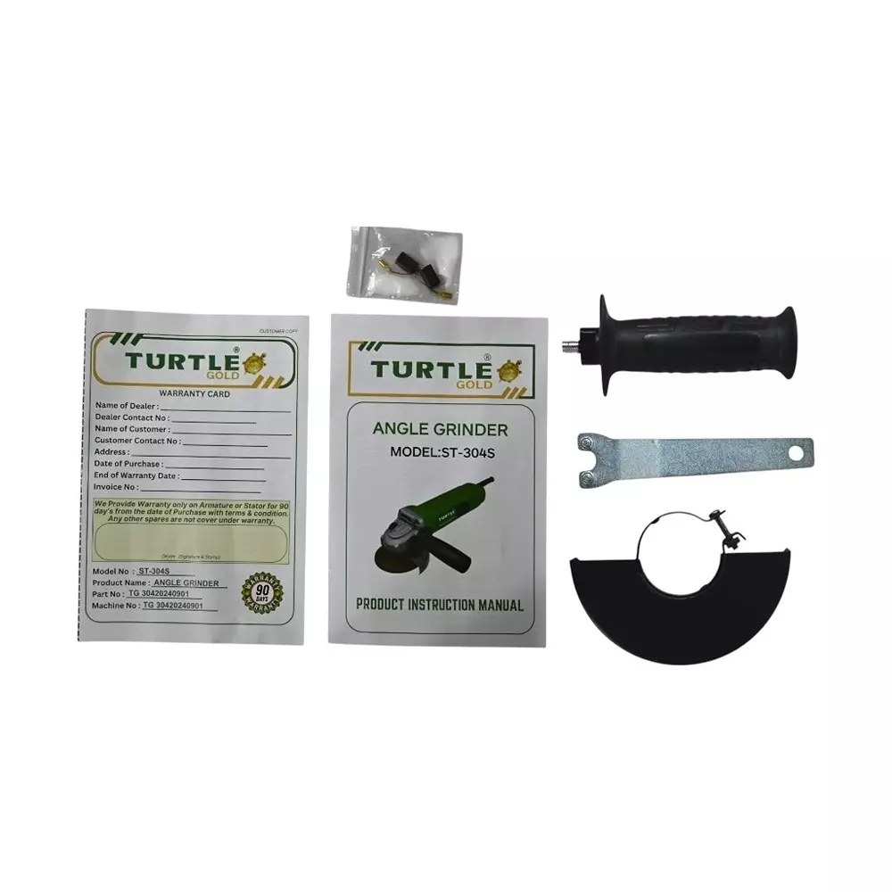 Turtle Gold Angle Grinder Back Switch 1050 W 100 mm (4 inch), ST 304S (Without Cutting Wheel)