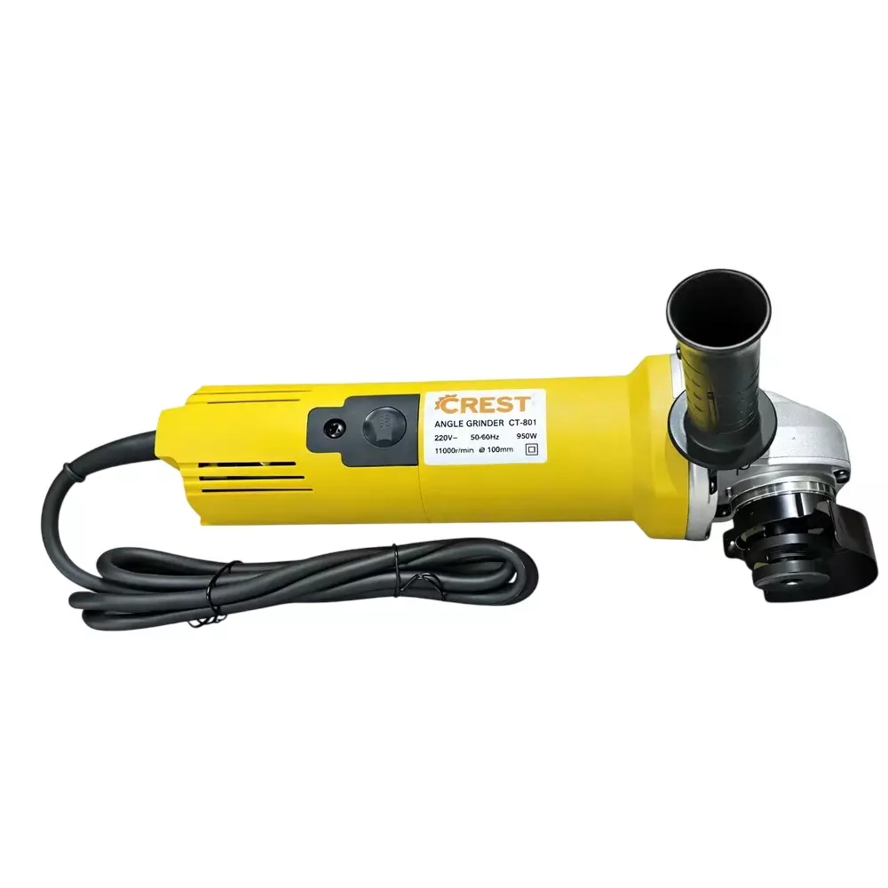 Crest 950 W Angle Grinder 11000 RPM No Load Speed and 4 inch (100 mm) Wheel Size, CT-801 (Without Cutting Blade)