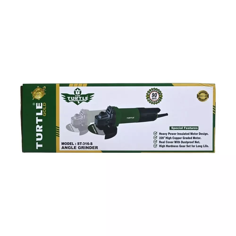 Turtle Gold Angle Grinder Back Switch 1250 W 100 mm (4 inch), ST 316S (Without Cutting Wheel)