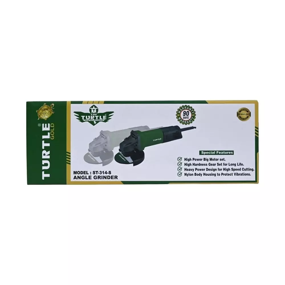 Turtle Gold Angle Grinder Back Switch 1020 W 100 mm (4 inch), ST 314S (Without Cutting Wheel)