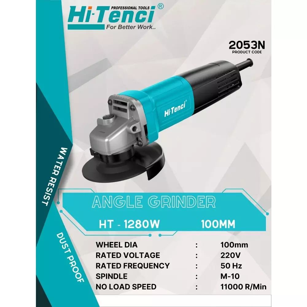 hi-tenci-14-hp-angle-grinder-with-11000-rpm-no-load-speed-and-4-inch-100-mm-wheel-size-ht--1280w-without-cutting-wheel