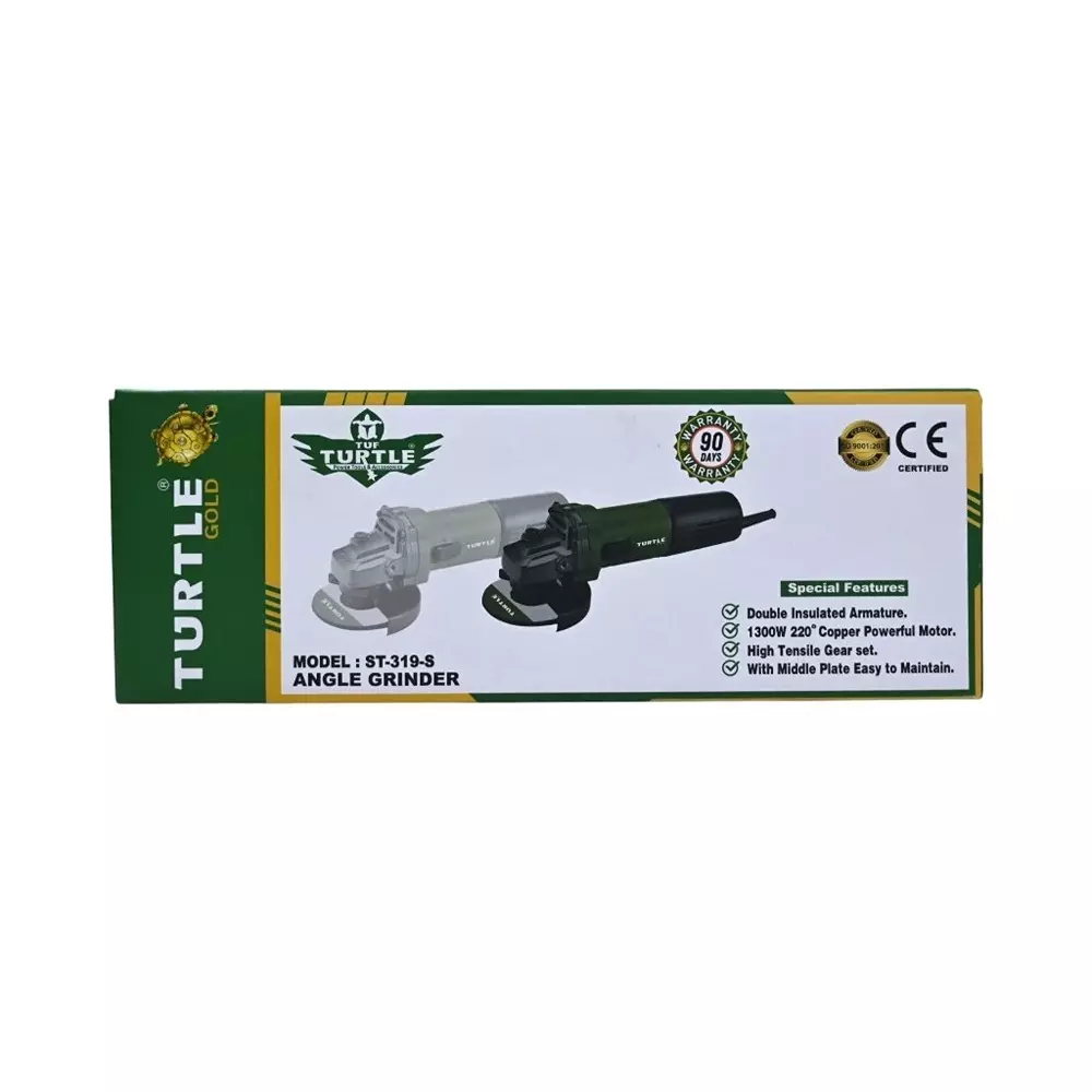 Turtle Gold Angle Grinder Side Switch 1300 W 100 mm (4 inch), ST 319S (Without Cutting Wheel)