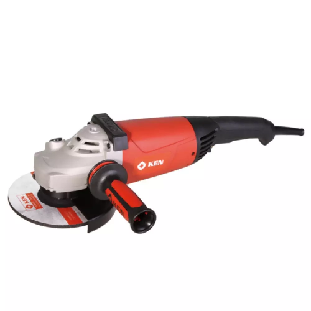 Ken Angle Grinder with Blade 230 mm Wheel Size 2400 W Power 6500 rpm Speed for Industrial Use, 9123S