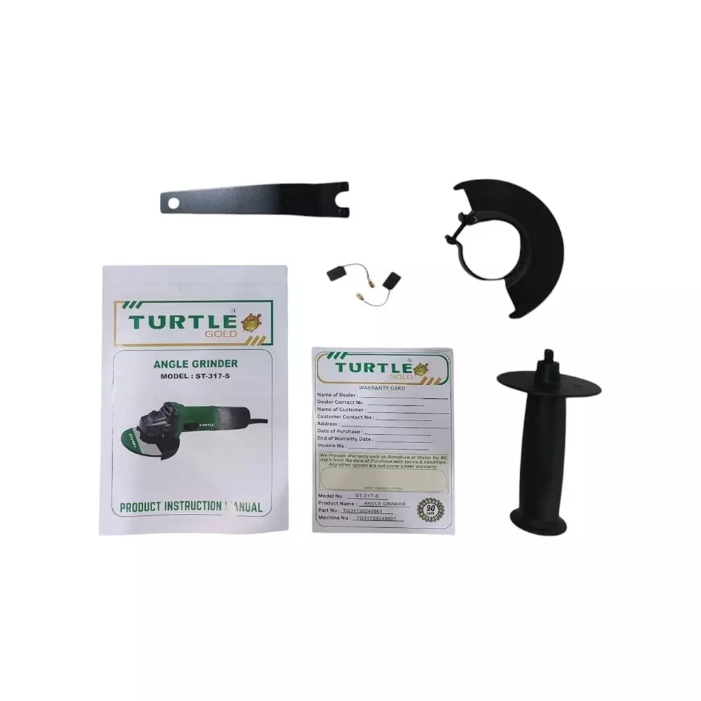 Turtle Gold Angle Grinder Side Switch 1250 W 100 mm (4 inch), ST 317S (Without Cutting Wheel)
