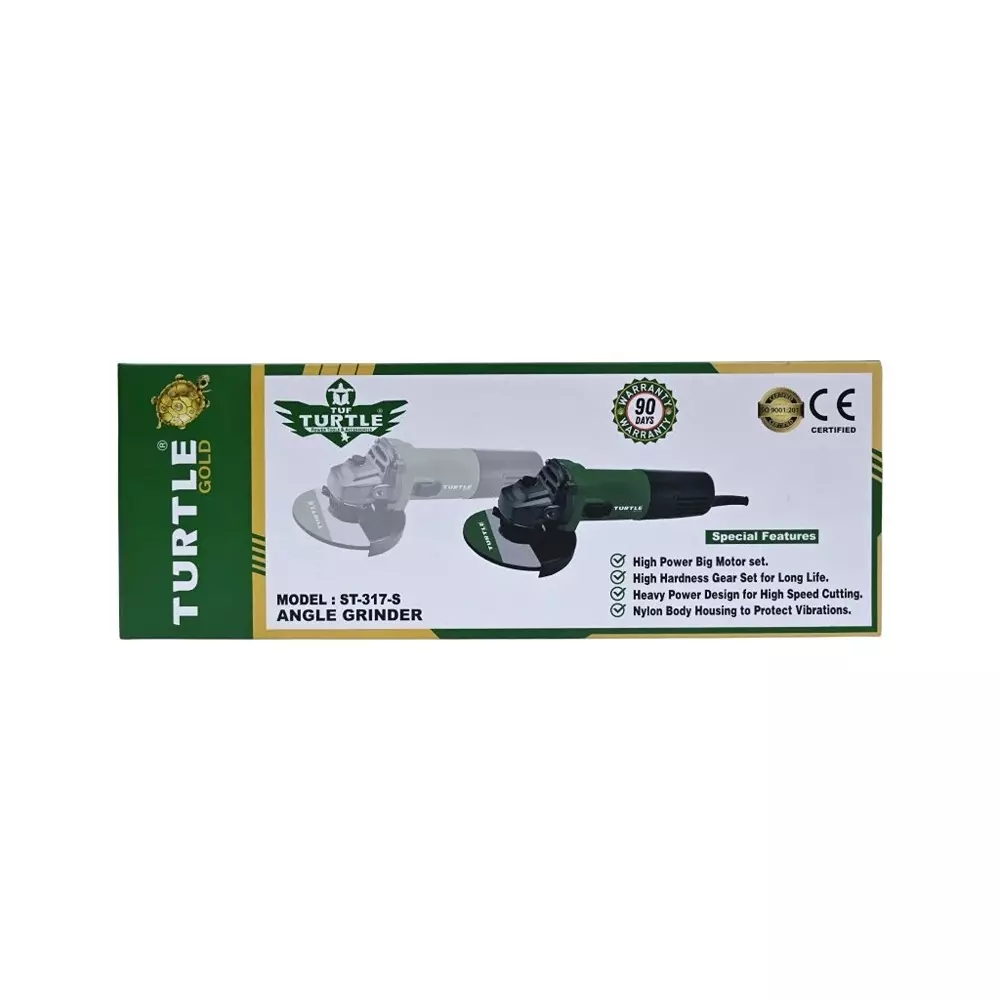 Turtle Gold Angle Grinder Side Switch 1250 W 100 mm (4 inch), ST 317S (Without Cutting Wheel)