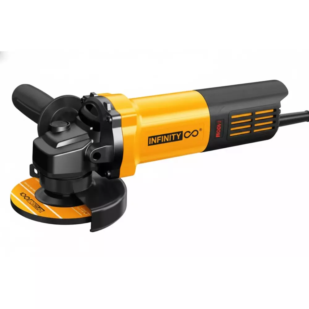 Infinity Angle Grinder Without Disc Back Switch 1100 W Power 1100 rpm Speed for Industrial Use, INF-AG1100B