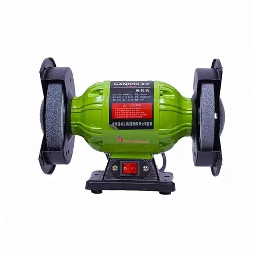 Malfah Enterprises Double Wheeled Bench Grinder Die-Cast Aluminium Green & Black 2950 RPM ‎220 V for Grinding & Polishing, 141002