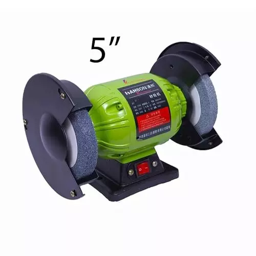 Malfah Enterprises Double Wheeled Bench Grinder Die-Cast Aluminium Green & Black 2950 RPM ‎220 V for Grinding & Polishing, 141002