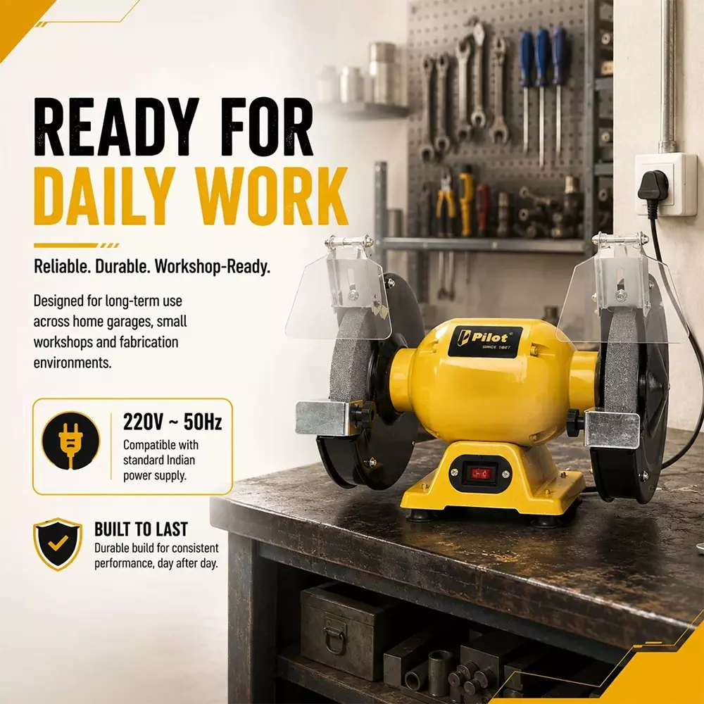 pilot-300-w-bench-grinder-with-2950-rpm-no-load-speed-and-8-inch-200-mm-wheel-size-pl-bg200-without-grinding-wheel