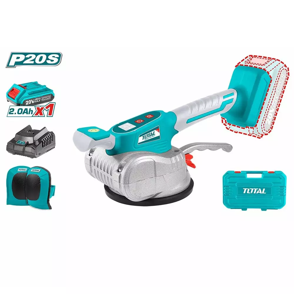 Total Lithium- Ion Tile Vibration Machine 20 V 12 Speed Adjustable 0-10000 rpm, TTVLI20101 (1 Kit)