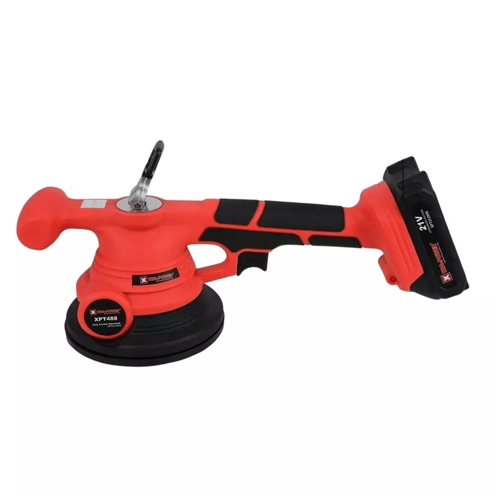 Xtra Power 21 V Cordless Tile Vibrator Machine Manual 65 Kg Suction Capacity and 14.5 cm Pad Size, XPT-488 (With Battery & Charger)