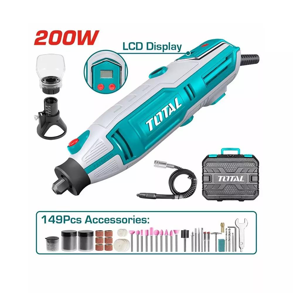 Total Mini Grinder 200 W Variable Speed Control 10,000–40,000 rpm, TG2006 (1 Kit)