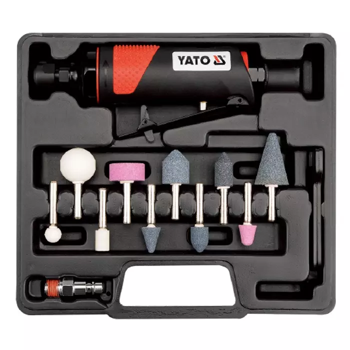 Yato Die Grinder Kit 113 LPM Air Consumption and 20000 RPM No Load Speed With Grinding Tips, YT-0964