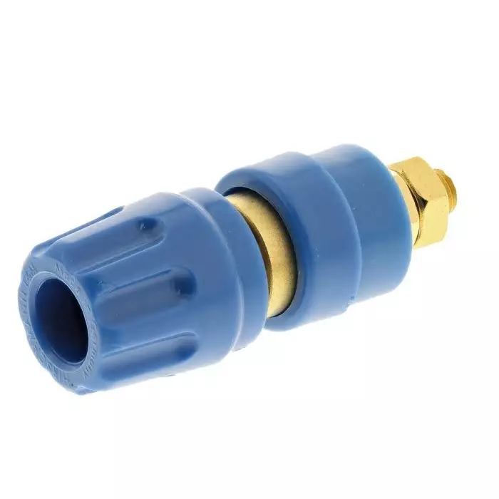 HIRSCHMANN TEST AND MEASUREMENT Binding Post 35A Blue With Brass Contacts Gold Plated-8 mm Hole Diameter, 930103702 (Pack of 100)