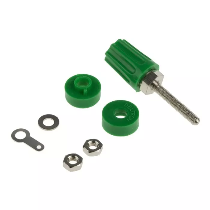RS Pro 16A Green Binding Post With Brass Contacts and Nickel Plated (Pack of 5)