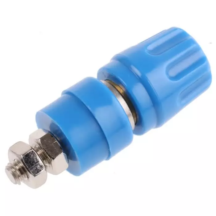 HIRSCHMANN TEST AND MEASUREMENT Binding Post 35A Blue With Brass Contacts Nickel Plated, 930103102
