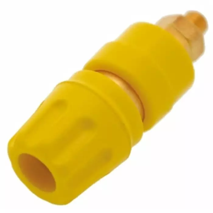HIRSCHMANN TEST AND MEASUREMENT Binding Post 35A Yellow With Brass Contacts Gold Plated-8 mm Hole Diameter, 930103703 (Pack of 100)