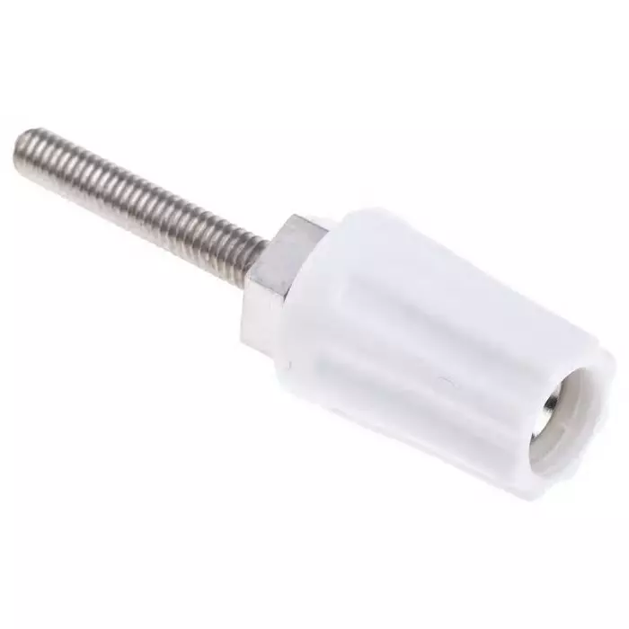 RS Pro 16A White Binding Post With Brass Contacts and Nickel Plated (Pack of 5)