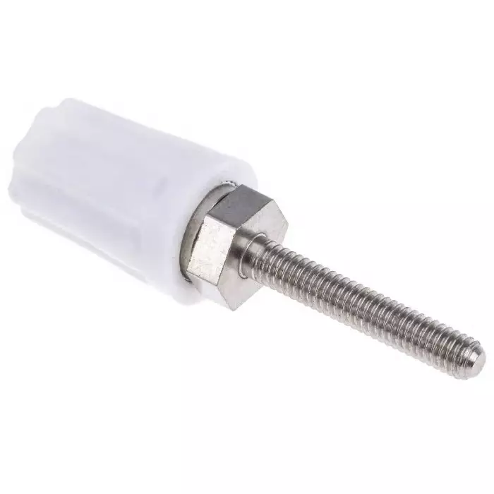 RS Pro 16A White Binding Post With Brass Contacts and Nickel Plated (Pack of 5)
