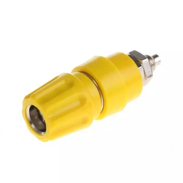 HIRSCHMANN TEST AND MEASUREMENT Binding Post 63A Yellow With Brass Contacts Nickel Plated, 930136103 (Pack of 100)
