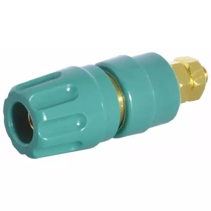 HIRSCHMANN TEST AND MEASUREMENT Binding Post 35A Green With Brass Contacts Gold Plated-8 mm Hole Diameter, 930103704 (Pack of 100)