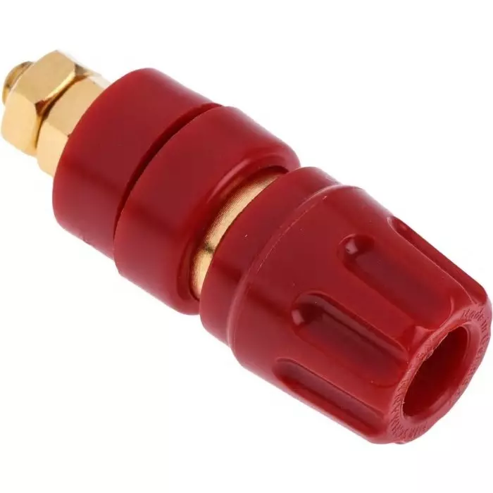 HIRSCHMANN TEST AND MEASUREMENT Binding Post 35A Red With Brass Contacts Gold Plated-8 mm Hole Diameter, 930103701 (Pack of 100)
