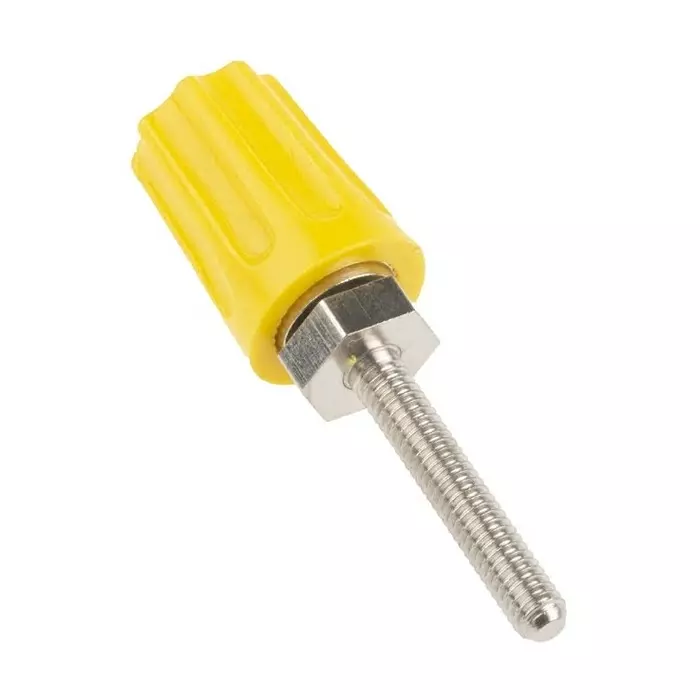 RS Pro 16A Yellow Binding Post With Brass Contacts and Nickel Plated (Pack of 5)