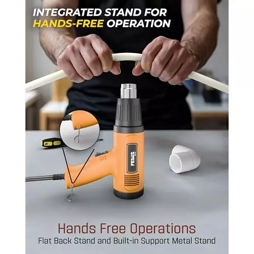 FEDUS Gun Hot Air Gun 1600 W 2 Temperature Settings 1.5 Sec Heating Speed Orange, Black