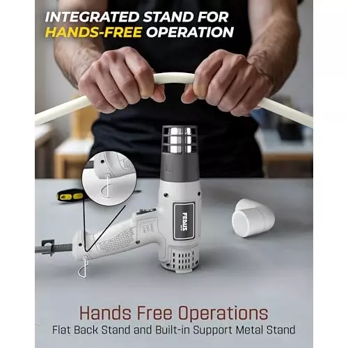 FEDUS Gun Hot Air Gun 1800 W 2 Temperature Settings 1.5 Sec Heating Speed Grey