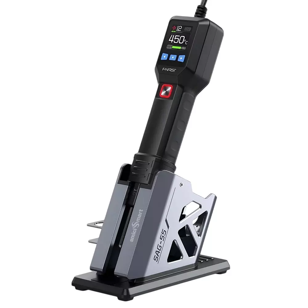 amiciSmart Hot Air Gun with Digital Display 550 W PID Temperature Control & Adjustable Airflow, 1xPCB-SOLDERING-MAC
