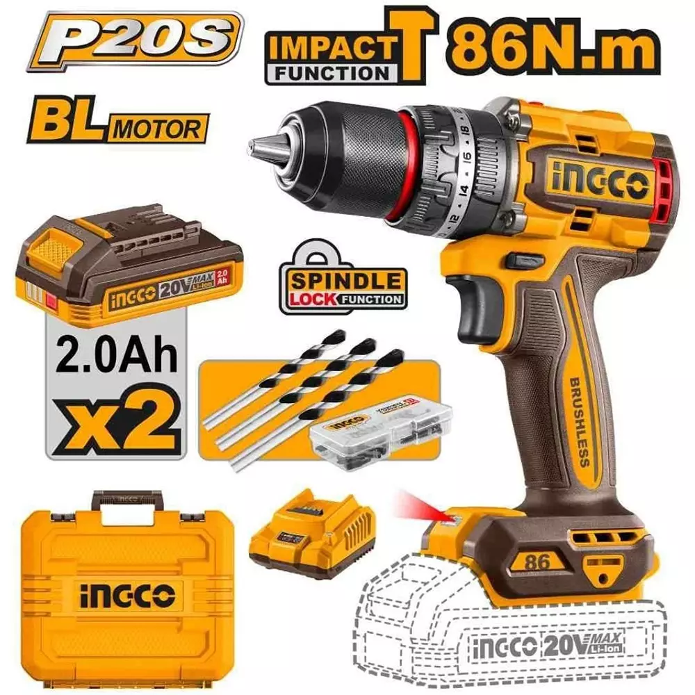 ingco-brushless-cordless-impact-drill-13-mm-chuck-size-86-nm-maximum-torque-brushless-motor-cidli208687